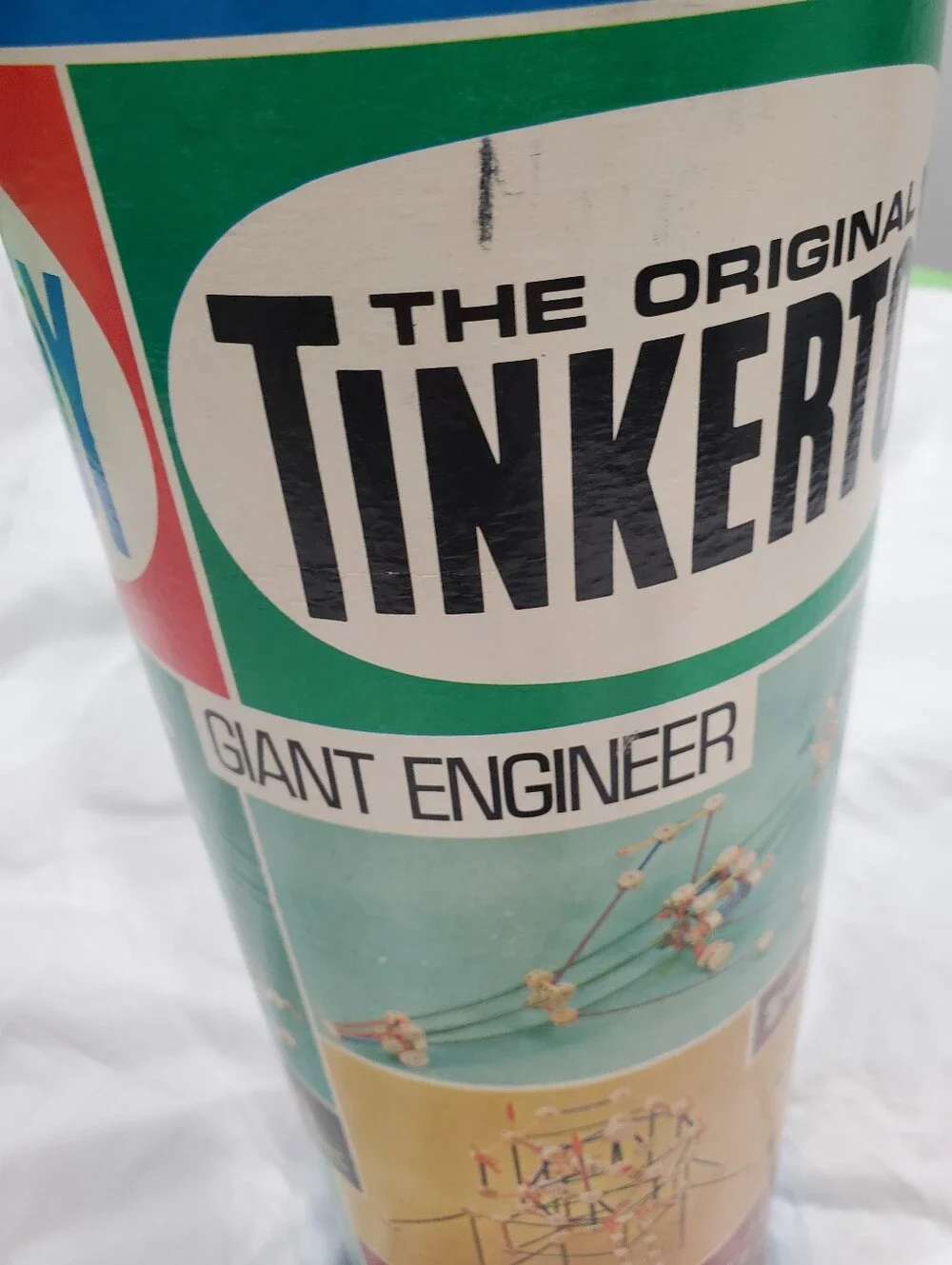 Vintage 1970 Questor Tinkertoy Set No 155 Giant Engineer 98% Complete Metal Lid